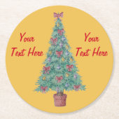 Weihnachtsbaumfest Runder Pappuntersetzer (Vorderseite)