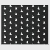 Weihnachtsbaumfest Schwarz-weiß Geschenkpapier (Flach)