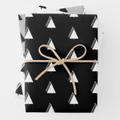 Weihnachtsbaumfest Schwarz-weiß grau Geschenkpapier Set (Beispiel)