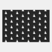 Weihnachtsbaumfest Schwarz-weiß grau Geschenkpapier Set (Vorderseite)