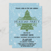 Weihnachtsbaumfirma Holiday Party Blue Snow Einladung (Vorne/Hinten)