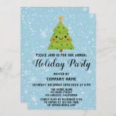 Weihnachtsbaumfirma Holiday Party Blue Snow Einladung (Vorne/Hinten)