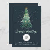 Weihnachtsbaumfirma Logogeschäft Vintage Feiertagskarte (Vorne/Hinten)