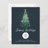 Weihnachtsbaumfirma Logogeschäft Vintage Feiertagspostkarte (Vorne/Hinten)