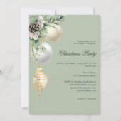 Weihnachtsbaumfirma mit grünem goldfarbenem Party Einladung (Vorderseite)