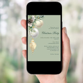 Weihnachtsbaumfirma mit grünem goldfarbenem Party Einladung