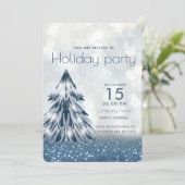 Weihnachtsbaumfirma Watercolor Einladung (Stehend Vorderseite)