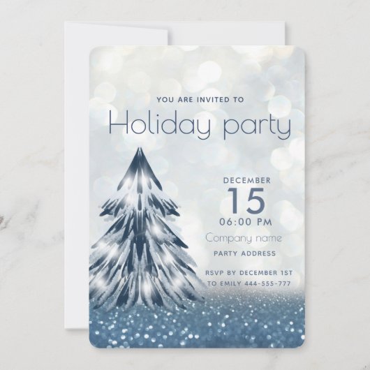 Weihnachtsbaumfirma Watercolor Einladung (Vorderseite)