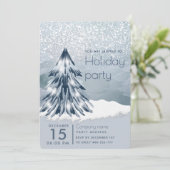 Weihnachtsbaumfirma Watercolor Einladung (Stehend Vorderseite)