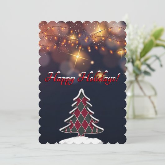 Weihnachtsbaumflachkarte Feiertagskarte (Stehend Vorderseite)