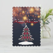 Weihnachtsbaumflachkarte Feiertagskarte (Stehend Vorderseite)