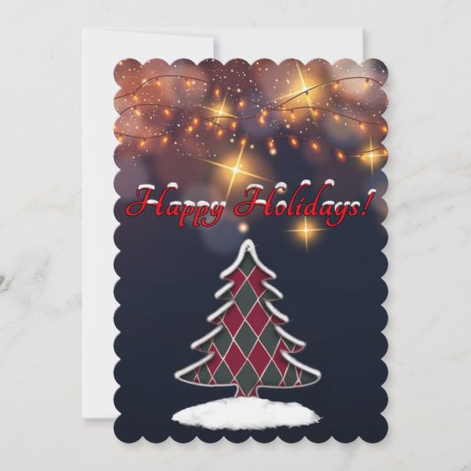 Weihnachtsbaumflachkarte Feiertagskarte (Vorderseite)