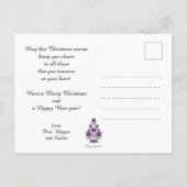 🎄 Weihnachtsbaumfolklore [lila, grau] lila Feiertagspostkarte (Rückseite)