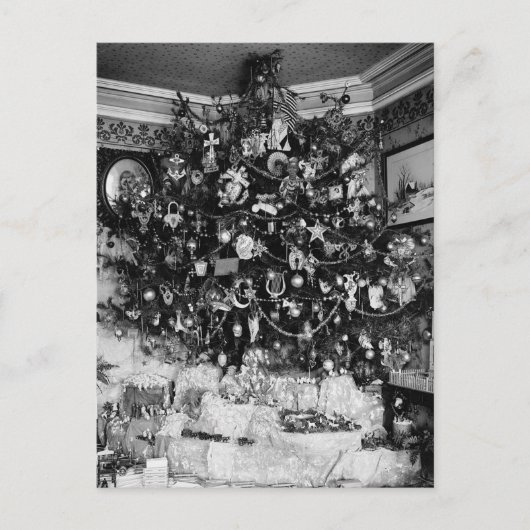 Weihnachtsbaumfotografie (1910) feiertagspostkarte (Vorderseite)