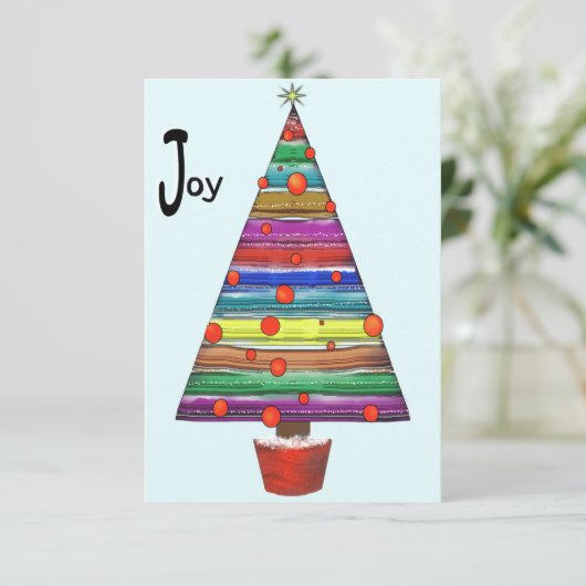 Weihnachtsbaumfreude Dankeskarte (Stehend Vorderseite)