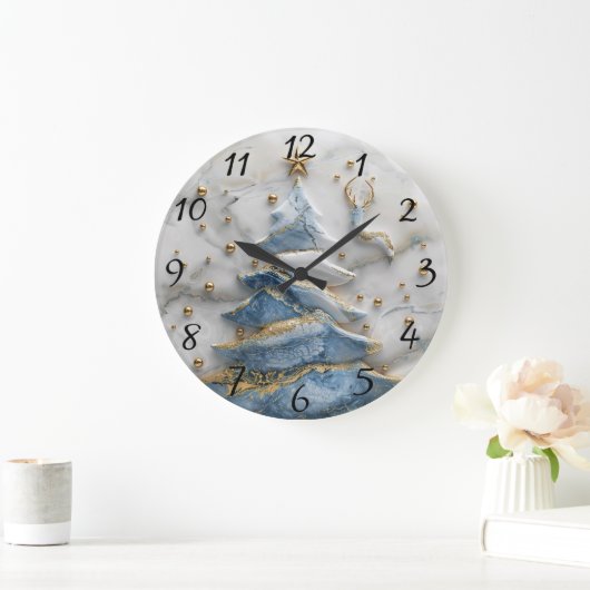 Weihnachtsbaumfreude Große Wanduhr (Zuhause)