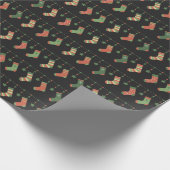 Weihnachtsbaumgarten Rot-Strumpf Geschenkpapier (Ecke)