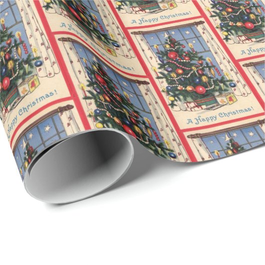 Weihnachtsbaumgeflecht geschenkpapier (Rolleneckpunkt)