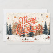 Weihnachtsbaumgeschäft Wasserfarbe Feiertagskarte (Vorderseite)