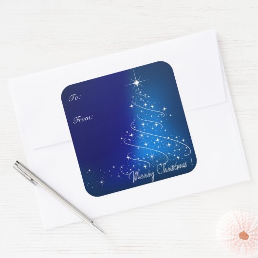 Weihnachtsbaumgeschenk-Aufkleber Quadratischer Aufkleber (Umschlag)