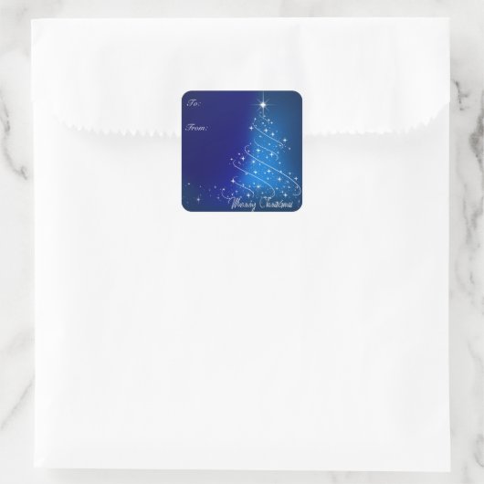 Weihnachtsbaumgeschenk-Aufkleber Quadratischer Aufkleber (Tasche)