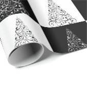 Weihnachtsbaumgeschenk in Schwarz und Weiß Geschenkpapier (Rolleneckpunkt)