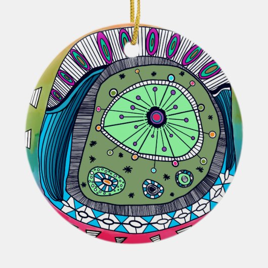 Weihnachtsbaumgeschenk Kunst Keramik Ornament (Vorne)