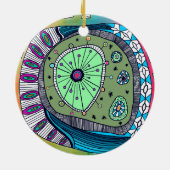 Weihnachtsbaumgeschenk Kunst Keramik Ornament (Hinten)