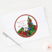Weihnachtsbaumgeschenk Runder Aufkleber (Umschlag)