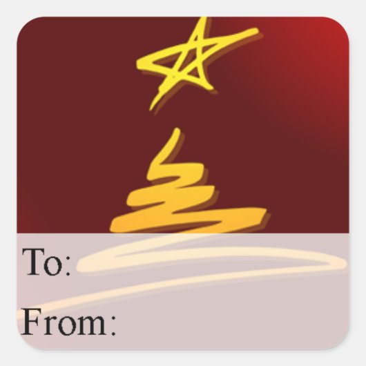 Weihnachtsbaumgeschenk-Tag der Modernen Kunst Quadratischer Aufkleber (Vorderseite)