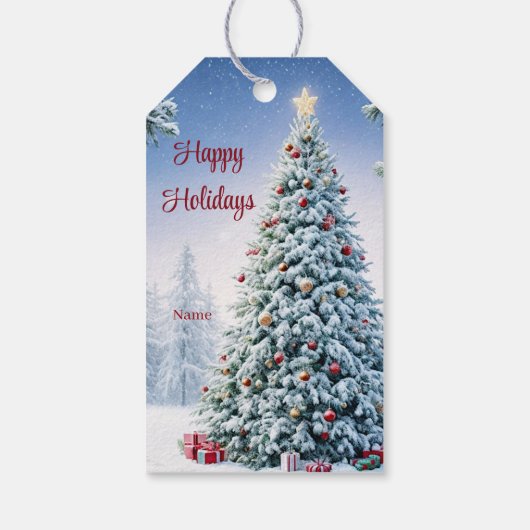 Weihnachtsbaumgeschenk-Tag Geschenkanhänger (Rückseite)