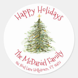 Weihnachtsbaumgeschenk-Tag Runder Aufkleber