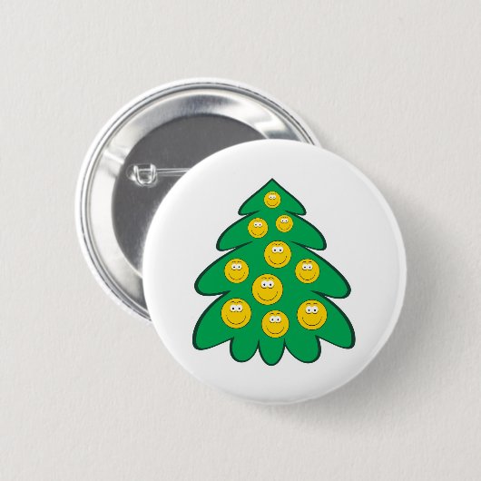Weihnachtsbaumgesicht Button (Vorne & Hinten)