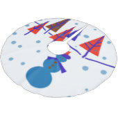 Weihnachtsbaumgestelle - Schneemannspenden Polyester Weihnachtsbaumdecke (Schrägansicht)