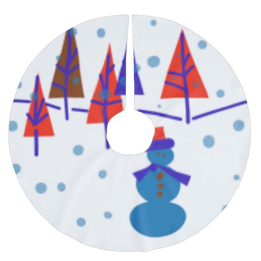 Weihnachtsbaumgestelle - Schneemannspenden Polyester Weihnachtsbaumdecke (Vorderseite)