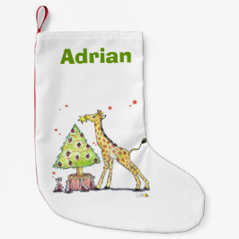 Weihnachtsbaumgiraffe - addieren Sie Namen Kleiner Weihnachtsstrumpf