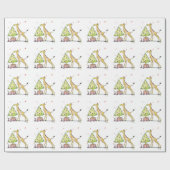 Weihnachtsbaumgiraffe Geschenkpapier (Flach)