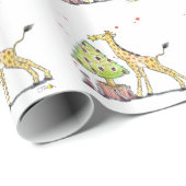 Weihnachtsbaumgiraffe Geschenkpapier (Rolleneckpunkt)