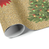 Weihnachtsbaumgold Geschenkpapier (Rolleneckpunkt)