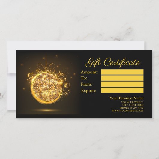 Weihnachtsbaumgold Glitzer elegant (Rückseite)