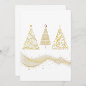 Weihnachtsbaumgold Saison Einladung (Vorne/Hinten)