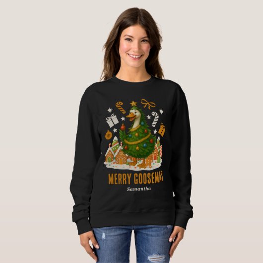 Weihnachtsbaumgoose | Funny Holiday Sweatshirt (Vorne ganz)