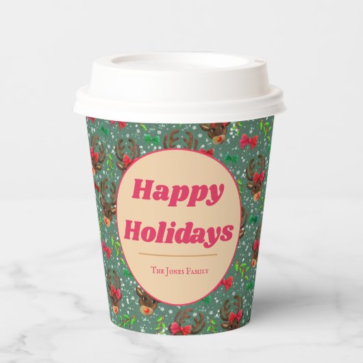 Weihnachtsbaumgrün Pappbecher (Vorderseite)