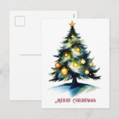 Weihnachtsbaumgrüße Feiertagspostkarte (Vorne/Hinten)