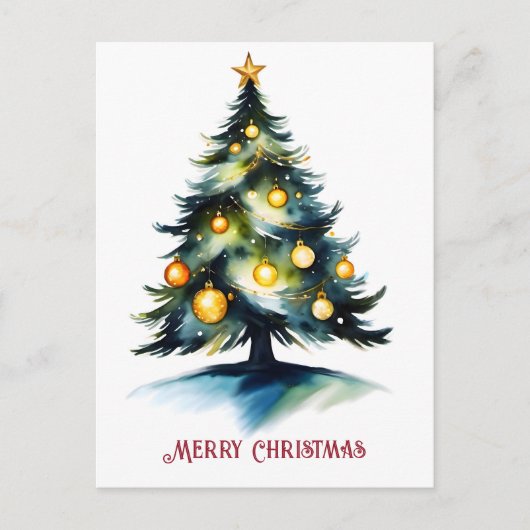 Weihnachtsbaumgrüße Feiertagspostkarte (Vorderseite)