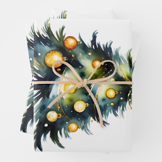 Weihnachtsbaumgrüße Geschenkpapier Set (Beispiel)