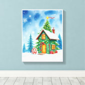 Weihnachtsbaumhaus Leinwanddruck (Insitu (Holzboden))