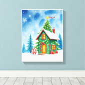 Weihnachtsbaumhaus Leinwanddruck (Insitu (Holzboden))