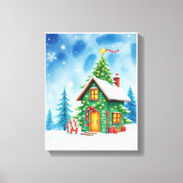 Weihnachtsbaumhaus Leinwanddruck