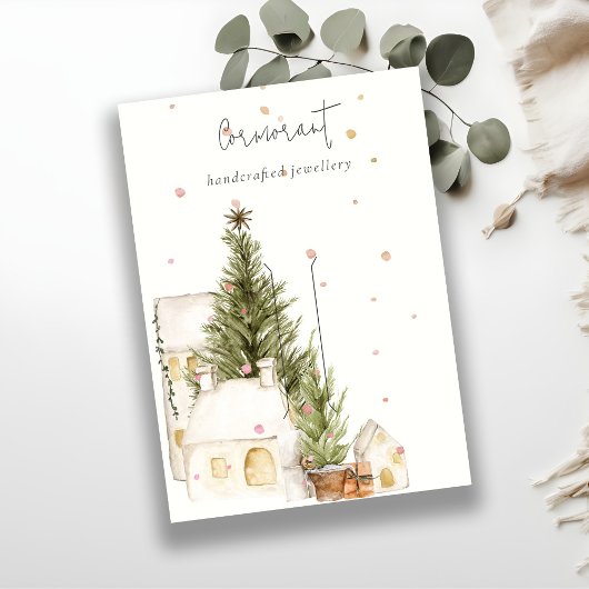 Weihnachtsbaumhäuser Snow Logo-Clip-Holder Visitenkarte